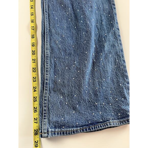 Abercrombie & Fitch 90s Relaxed High Rise Jeans 32 Short Curve Love Rhinestones - Picture 3 of 11